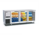 Stainless Steel Triple Glass Door Workbench Fridge - TL1800TNG-3D
