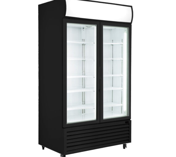 Thermaster 1000L Colourbond Upright Beverage Fridge 2 Doors Black LG-1000BP