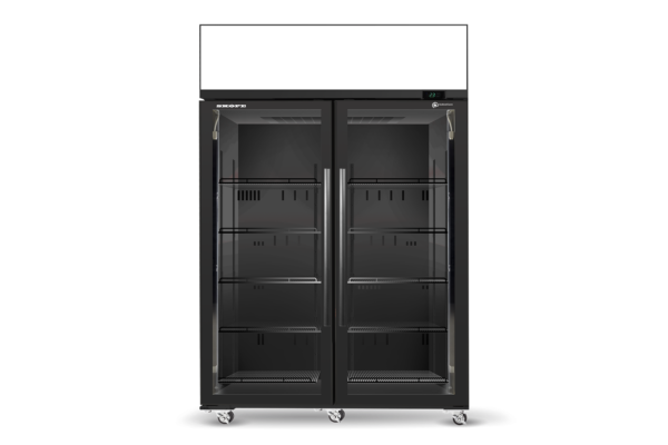 SKT1300N-AC 2 Glass Door Display or Storage Fridge, Lit Sign